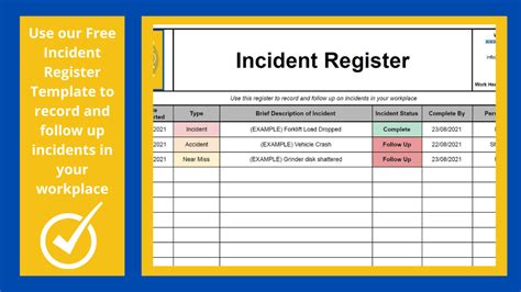 incident report log template excel